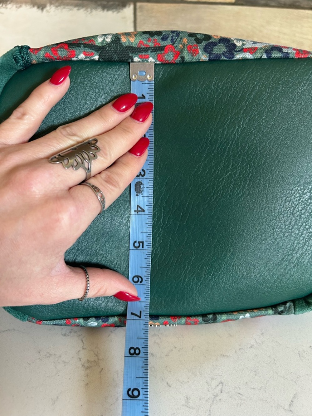 EUC The Sak Roma Emerald Mojave Garden Shopper Suede Leather Tote Shoulder Bag - Picture 12 of 16